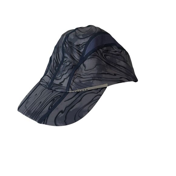 Athleta Womens Supersonic Run Cap Blue Print Ponytail Hole Back Hat Running - Picture 1 of 9